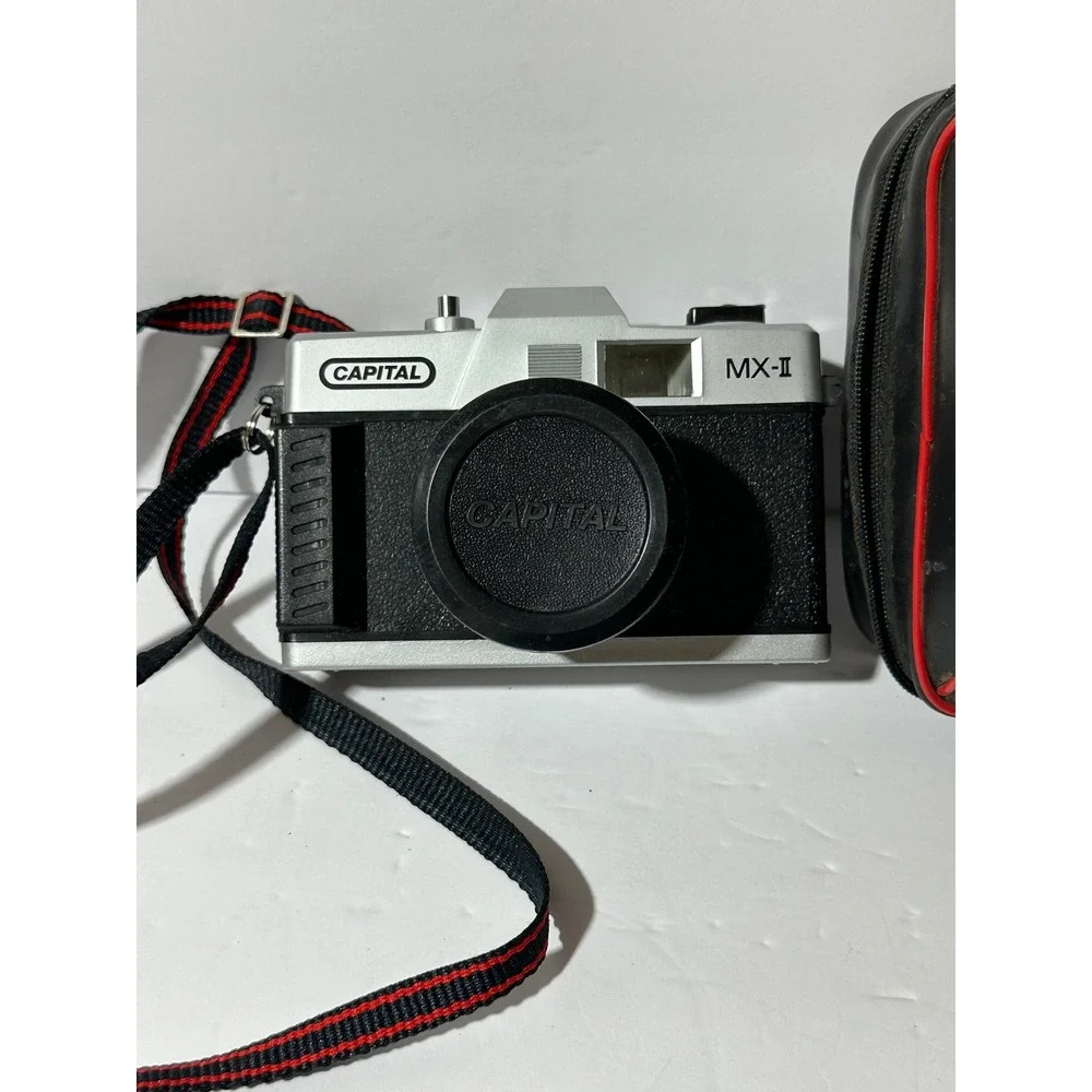 Capital MX-II 35mm Film Camera w/ 50mm Lens & Case Vintage UNTESTED parts only